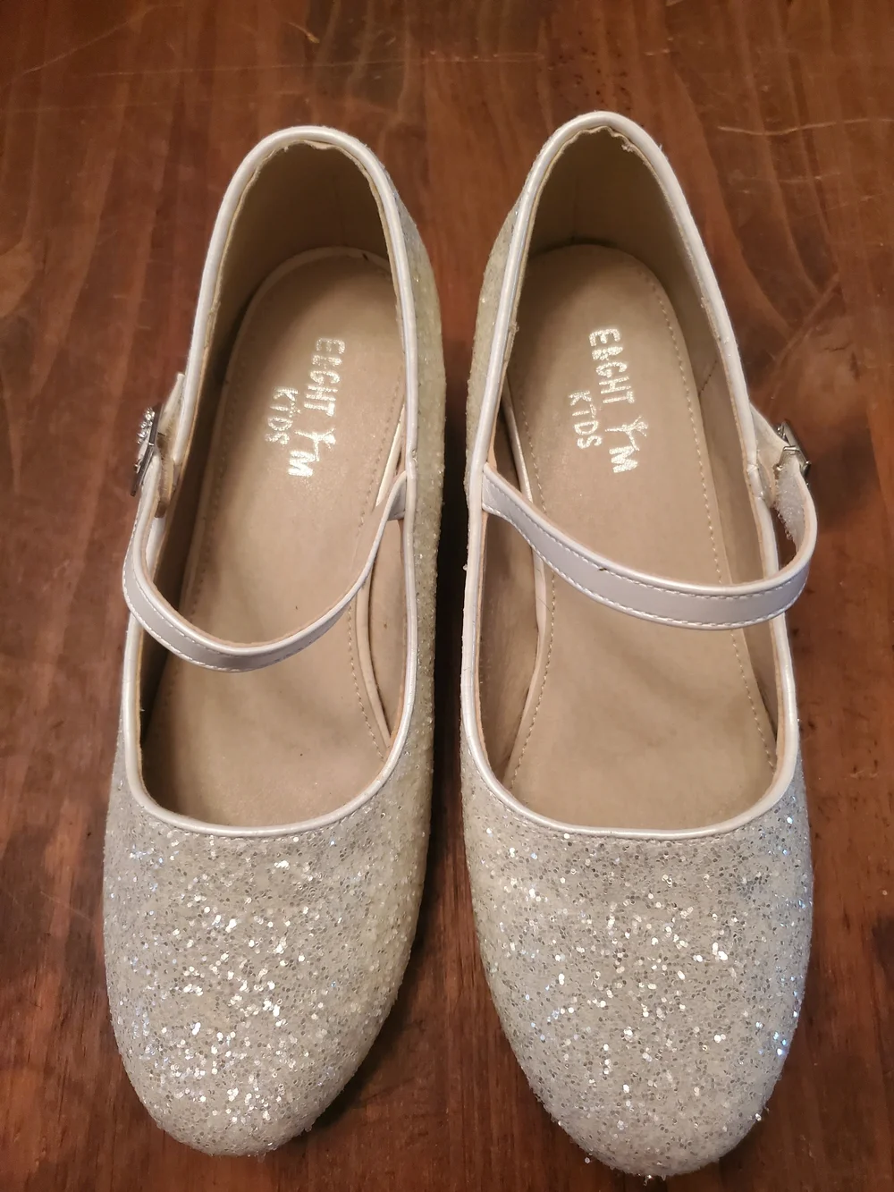 Girls Glitter Mary Jane Dress Shoes in Champagne